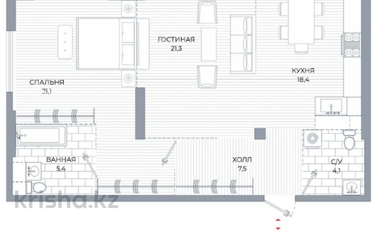 2-бөлмелі пәтер · 80.5 м² · 2/3 қабат, Кенесары хана 43/7, бағасы: ~ 89.8 млн ₸ в Алматы, Бостандыкский р-н — фото 2