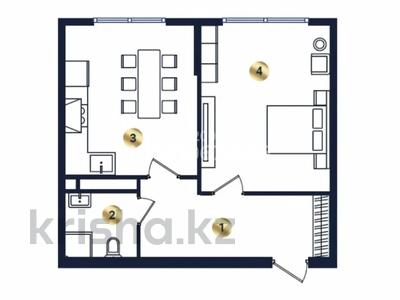 2-комнатная квартира · 45.52 м² · 4/7 этаж, мкр Кайрат, Сыбызгы 24 за 21.5 млн 〒 в Алматы, Турксибский р-н
