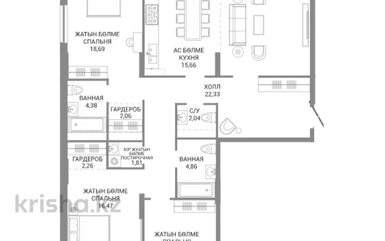 4-комнатная квартира · 135.12 м², А 32 2Б — БЕЗ КОМИССИИ!!!!! за ~ 123.1 млн ₸ в Астане — фото 7