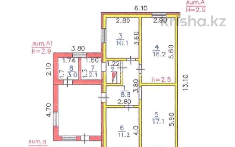 Часть дома · 3 комнаты · 65 м² · 7 сот., Энергетиков — Магазины Караван, Родной за 15.9 млн ₸ в Бишкуле (Бесколь) — фото 2