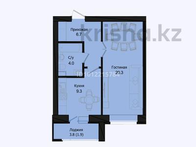 1-комнатная квартира · 42.2 м² · 3/9 этаж, Розы Баглановой 23 за ~ 21 млн ₸ в Астане, Нура р-н