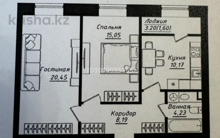 2-бөлмелі пәтер · 59.69 м² · 4/12 қабат, Жумекен Нажимеденов 26, бағасы: 35 млн ₸ в Астане, Сарайшык р-н — фото 4