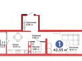 1-комнатная квартира, 42.35 м², 8 этаж, Абикена Бектурова 11 за 22 млн 〒 в Астане, Нура р-н — фото 2