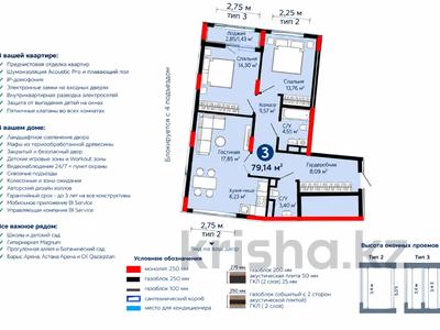 3-бөлмелі пәтер · 80 м² · 7/9 қабат, Толе би 27 — ‼️ВИД НА АЛЕЕЮ‼️, бағасы: 62 млн ₸ в Астане, Нура р-н