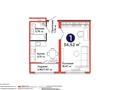 1-бөлмелі пәтер · 34.52 м² · 8/11 қабат, С 902 6, бағасы: 24 млн ₸ в Астане, Сарыарка р-н