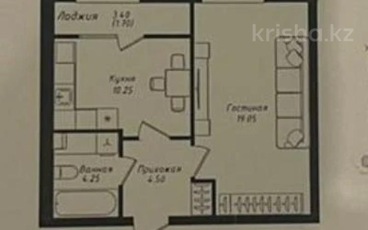 1-бөлмелі пәтер · 40 м² · 8/12 қабат, Чингиз Айтматов 77/11, бағасы: 19 млн ₸ в Астане — фото 2