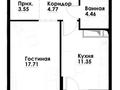 1-бөлмелі пәтер · 43.7 м² · 3/12 қабат, ул. Фадеева, 38г 5 — Ташкентский- Тлендиева. ЖК JAR-JAR, бағасы: 29.5 млн ₸ в Алматы, Алатауский р-н — фото 3