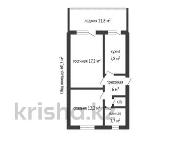 2-комнатная квартира, 62 м², 4/5 этаж, Жыбек Жолы 38 за 26 млн 〒 в Шымкенте, Енбекшинский р-н