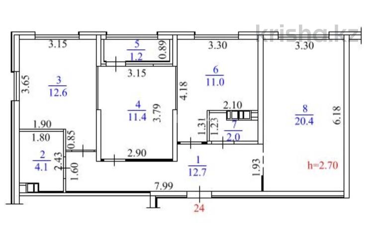 3-бөлмелі пәтер · 75 м² · 5/6 қабат, Дом, бағасы: 50 млн ₸ в Алматы, Алатауский р-н — фото 2