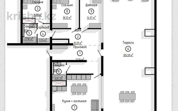 4-комнатная квартира · 155 м² · 18/18 этаж, Абая 164/5 — Брусиловского за ~ 82.2 млн ₸ в Алматы, Бостандыкский р-н — фото 10