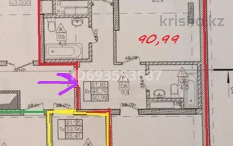 3-комнатная квартира, 90.99 м², 12/24 этаж, Мукан Тулебаев 5 за 22 млн 〒 в Астане, Алматы р-н — фото 2