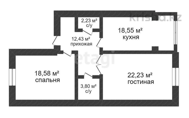 2-бөлмелі пәтер, 77.8 м², 3/5 қабат, мкр. Алтын орда, бағасы: 17.5 млн 〒 в Актобе, мкр. Алтын орда — фото 18