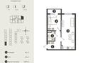 1-комнатная квартира · 52.1 м² · 2/7 этаж, Естай 39/3 за 24 млн 〒 в 