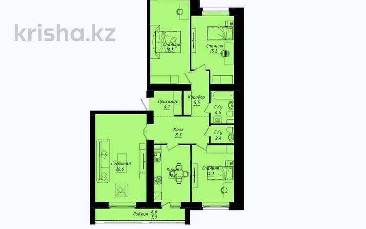 4-комнатная квартира · 116 м² · 10/12 этаж, пересечение ул Казыбек Би и Е75,Е77 (рядом с пересечением улиц Туран и Улы дала) за 57 млн ₸ в Астане, Нура р-н — фото 4