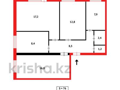 4-комнатная квартира · 78 м² · 3/5 этаж, мкр Михайловка , ул. Потанина (Защитная) 70 за 22 млн 〒 в Караганде, Казыбек би р-н