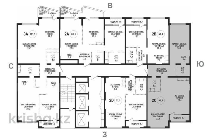 2-комнатная квартира, 93 м², 14/17 этаж, Аль-Фараби — Тлендиева за 78.2 млн 〒 в Алматы, Бостандыкский р-н — фото 3