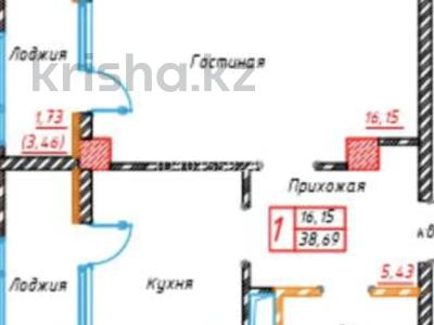1-бөлмелі пәтер · 38.69 м² · 8/10 қабат, Е 364 — Пересечение улиц Е364, Е418, бағасы: 13.9 млн ₸ в Астане, Нура р-н