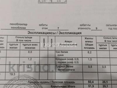 2-бөлмелі пәтер · 52.9 м² · 7/9 қабат, мкр Нурсат 2 50 — Мкр Астана, бағасы: 21 млн 〒 в Шымкенте, Каратауский р-н