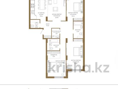 4-комнатная квартира · 127.39 м² · 2/12 этаж, Достык 8/2 за ~ 86.6 млн ₸ в Астане, Есильский р-н