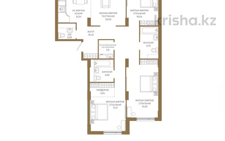 4-комнатная квартира · 127.39 м² · 2/12 этаж, Достык 8/2 за ~ 86.6 млн ₸ в Астане, Есильский р-н — фото 2