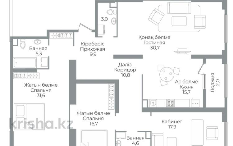 4-комнатная квартира · 148.2 м² · 4/19 этаж, Аль-Фараби за 118 млн 〒 в Алматы — фото 3