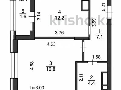 2-бөлмелі пәтер · 42.1 м² · 12/12 қабат, Сыганак 28, бағасы: 35 млн ₸ в Астане