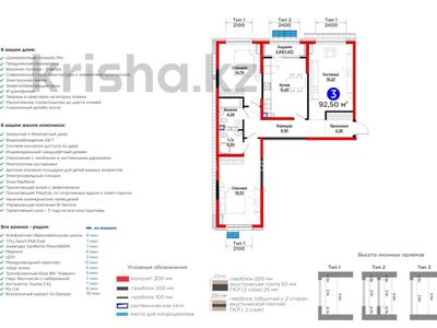 3-комнатная квартира · 92.5 м² · 3/6 этаж, мкр Кайрат, Тараз 8/1 за 75 млн ₸ в Алматы, Турксибский р-н
