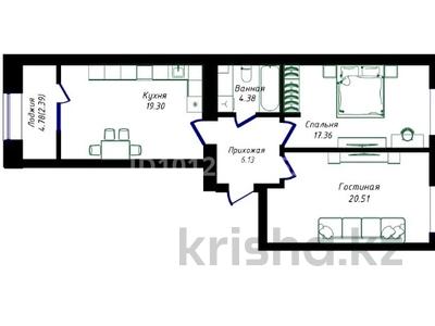 2-бөлмелі пәтер · 70.7 м² · 6/9 қабат, Жубан Молдагалиев 6г, бағасы: 38 млн ₸ в Астане, Нура р-н