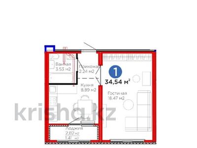 1-комнатная квартира · 35 м² · 7/17 этаж, Улы Дала 14 за 22.5 млн 〒 в Астане, Нура р-н