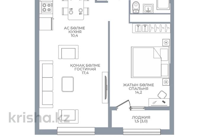2-бөлмелі пәтер · 50 м² · 3/16 қабат, Сатпаева 90/58 — БЕЗ КОМИССИИ, бағасы: 43.7 млн ₸ в Алматы, Бостандыкский р-н — фото 2