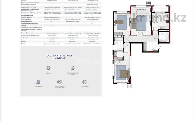 3-бөлмелі пәтер · 108 м² · 9/12 қабат, Турар Рыскулов 18 — С ЧИСТОВОЙ ОТДЕЛКОЙ от BI GROUP. Район больницы УДП и школа Бином, а также международная школы Kazakhstan International School Astana, бағасы: 85.5 млн ₸ в Астане, Есильский р-н — фото 2