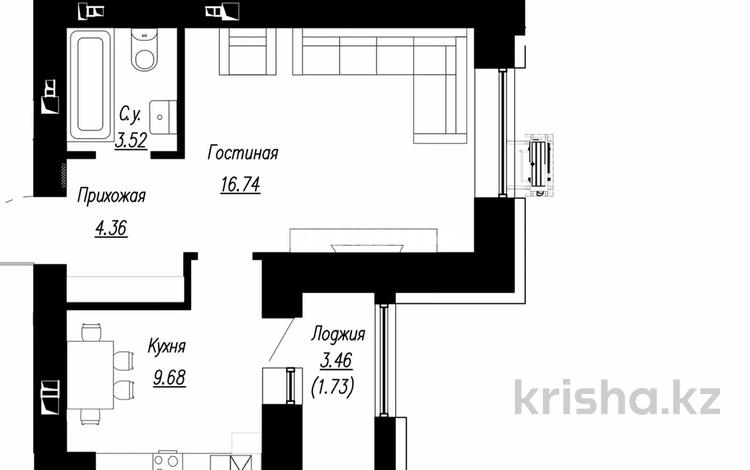 1-бөлмелі пәтер · 36.1 м² · 2/9 қабат, Е 496 7, бағасы: 26.5 млн ₸ в Астане, Есильский р-н — фото 2