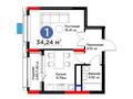 1-бөлмелі пәтер · 34.7 м² · 4/9 қабат, Туран 57/8 — Барыс Арена, бағасы: 25.5 млн ₸ в Астане, Нура р-н — фото 2