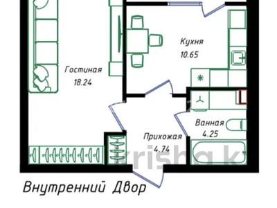 1-бөлмелі пәтер · 39.65 м² · 1/12 қабат, Чингиз Айтматов 77/11, бағасы: 22 млн ₸ в Астане, Сарыарка р-н