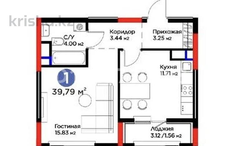 1-комнатная квартира · 39.79 м² · 8/9 этаж, Абулхайр-хана 63 — Абулхаир хана за 25 млн ₸ в Атырау — фото 8