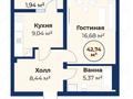 1-комнатная квартира · 42.74 м² · 6/12 этаж, мкр Туран-2 3401/15 за 20.5 млн ₸ в Шымкенте, Каратауский р-н — фото 17