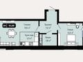 2-бөлмелі пәтер · 51.59 м² · 9/9 қабат, А102 11, бағасы: ~ 17.5 млн ₸ в Астане, Сарайшык р-н — фото 3