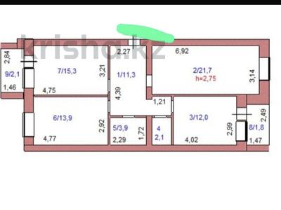 3-бөлмелі пәтер · 84.1 м² · 5/5 қабат, Габдуллина 27, бағасы: 26.7 млн ₸ в Кокшетау