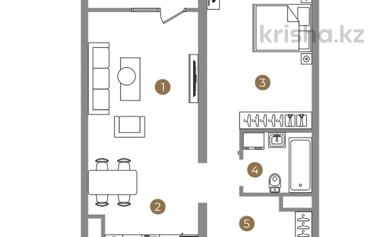 2-бөлмелі пәтер · 48 м² · 12/15 қабат, Райымбека 210/27, бағасы: ~ 33.6 млн ₸ в Алматы, Алмалинский р-н — фото 2