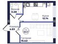 1-комнатная квартира · 38.47 м² · 4/5 этаж, мкр Бозарык — Мкр Бозарык, уч. 581/1. за ~ 15.4 млн ₸ в Шымкенте, Абайский р-н — фото 3