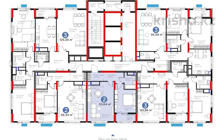 2-бөлмелі пәтер · 53.64 м² · 21/21 қабат, мкр Сары Арка, Исатай Тайманова 46А — Жарбосынова, бағасы: ~ 37 млн 〒 в Атырау, мкр Сары Арка — фото 2