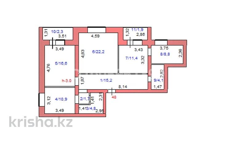 4-комнатная квартира · 99.9 м² · 2/9 этаж, Мкр. Сарыарка 2Г за ~ 31 млн ₸ в Кокшетау — фото 3