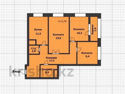 3-комнатная квартира, 71 м², 2/22 этаж, Роза Багланова 6 за 36 млн 〒 в Астане, Есильский р-н