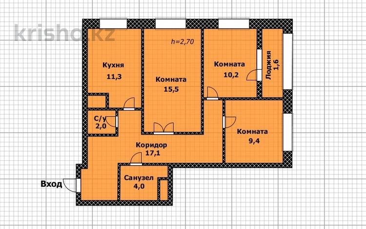 3-комнатная квартира, 71 м², 2/22 этаж, Роза Багланова 6 за 36 млн 〒 в Астане, Есильский р-н — фото 12