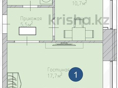 1-комнатная квартира, 38.4 м², 8/9 этаж, Байтурсынова 20/2 за ~ 13.8 млн 〒 в Астане