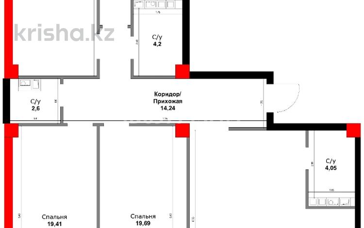 4-комнатная квартира, 124 м², 1/10 этаж, Илияса Есенберлина 20 за ~ 62.7 млн 〒 в Усть-Каменогорске — фото 2