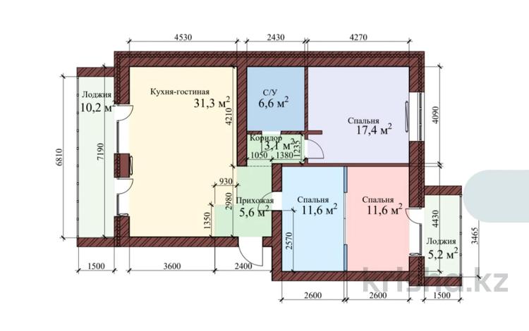 3-комнатная квартира, 95 м², 5/5 этаж, Назарбаева за 31 млн 〒 в Петропавловске — фото 2