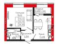 1-комнатная квартира · 34.45 м², Айтматова 19 за ~ 17.7 млн ₸ в Астане, Нура р-н — фото 3