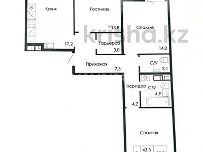 3-комнатная квартира · 85.3 м² · 9/9 этаж, Жумекен Нажимеденов 3/4 за 45 млн ₸ в Астане, Сарайшык р-н