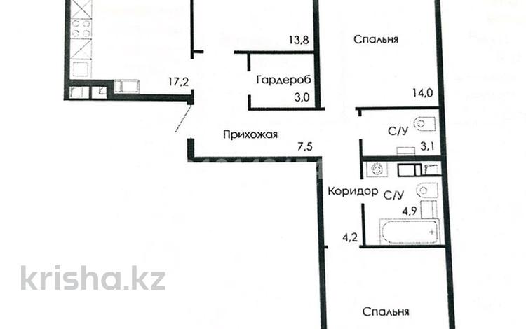 3-комнатная квартира · 85.3 м² · 9/9 этаж, Жумекен Нажимеденов 3/4 за 45 млн ₸ в Астане, Сарайшык р-н — фото 2